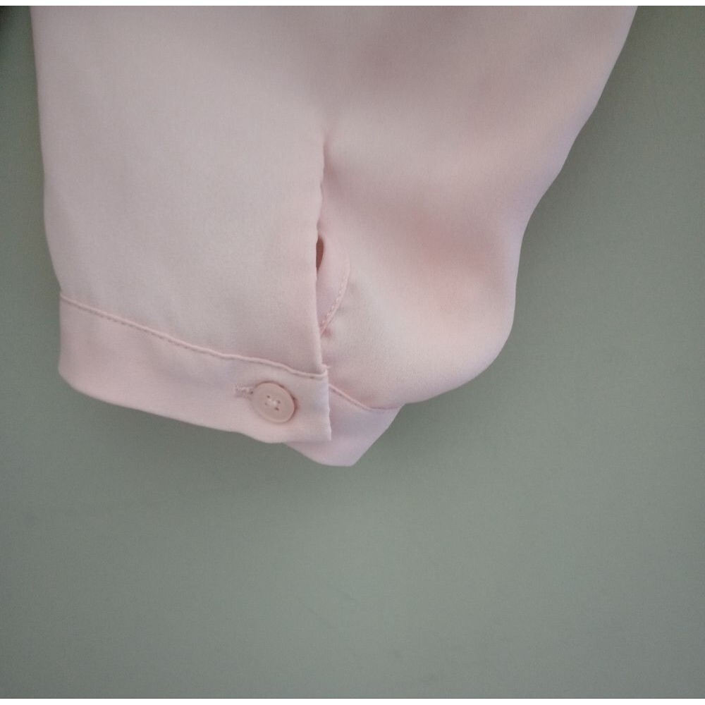 41 Hawthorn Pink White Long Sleeve Blouse Lace Trim Size XL - Picture 5 of 8